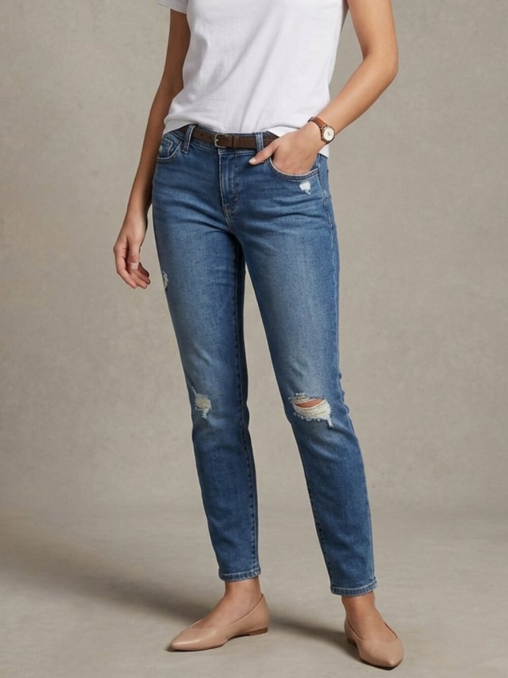 Hudson NWT Women's Size 32 Krista Low Rise Skinny Ankle Distressed Jeans